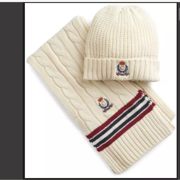 cable knit hat and scarf